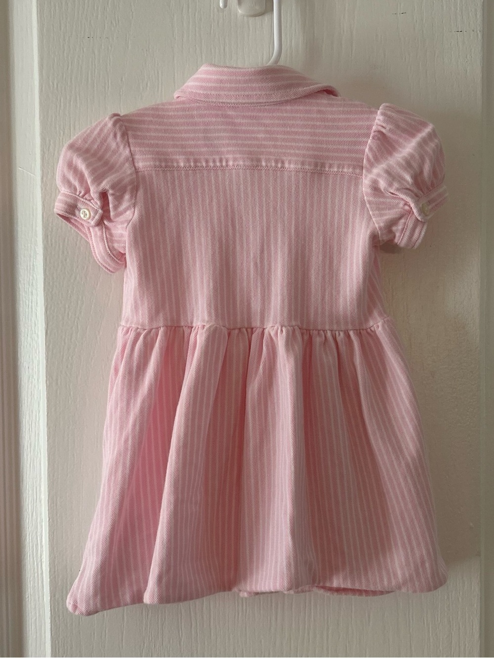 Baby Girls Striped Knit Oxford Dress - Picture 3 of 3